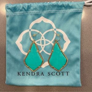 Kendra Scott Alex gold drop earrings in turquoise